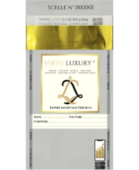 Sello de GARANTÍA para la compra de LINGOTE DE ORO en VIRTU LUXURY