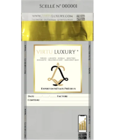 Sello de GARANTÍA para la compra de monedas en VIRTU LUXURY